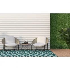 Doran Aqua and Green 7 ft. x 9 ft. Washable Polyester Indoor/Outdoor Area Rug by Linon Home Decor -Linon Home Decor Sales aqua green linon home decor outdoor rugs thdr04086 44 1000
