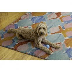 Panna Aqua and Orange 5 ft. W x 7 ft. L Washable Polyester Indoor/Outdoor Area Rug by Linon Home Decor -Linon Home Decor Sales aqua orange linon home decor outdoor rugs thdr04025 1f 1000