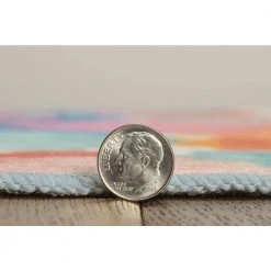 Panna Aqua and Orange 5 ft. W x 7 ft. L Washable Polyester Indoor/Outdoor Area Rug by Linon Home Decor -Linon Home Decor Sales aqua orange linon home decor outdoor rugs thdr04025 4f 1000