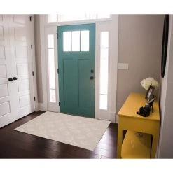 Washable Neutral Beige/Ivory 3 ft. x 5 ft. Abstract Rectangle Area Rug by Linon Home Decor -Linon Home Decor Sales beige ivory linon home decor area rugs thd03398 31 1000