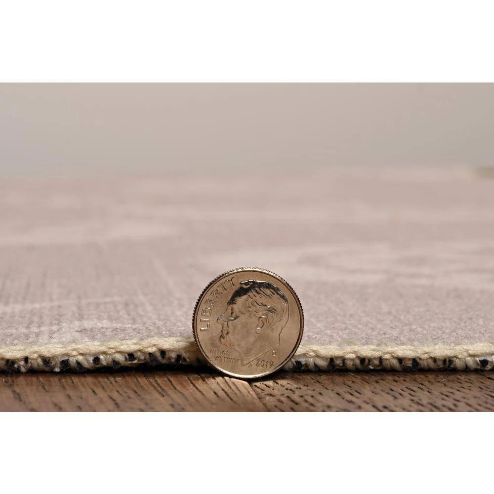 Washable Neutral Beige/Ivory 5 ft. x 7 ft. Abstract Rectangle Area Rug by Linon Home Decor 6 Washable Neutral Beige/Ivory 5 ft. x 7 ft. Abstract Rectangle Area Rug by Linon Home Decor - Image 4