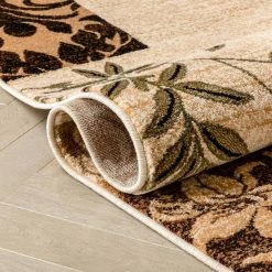 Barclay Vane Willow Damask Beige 7 ft. x 10 ft. Transitional Area Rug by Well Woven -Linon Home Decor Sales beige well woven area rugs 548226 1f 1000