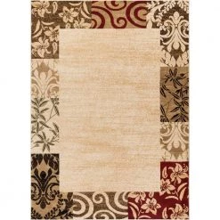 Barclay Vane Willow Damask Beige 7 ft. x 10 ft. Transitional Area Rug by Well Woven