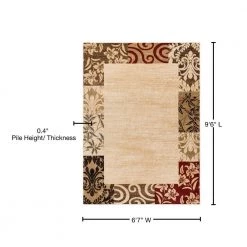 Barclay Vane Willow Damask Beige 7 ft. x 10 ft. Transitional Area Rug by Well Woven -Linon Home Decor Sales beige well woven area rugs 548226 76 1000