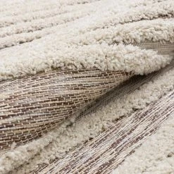 Bellagio Brigida Coastal Geometric Beige 5 ft. 3 in. x 7 ft. 3 in. High-Low Flat-Weave Area Rug by Well Woven -Linon Home Decor Sales beige well woven area rugs bg 02 5 fa 1000