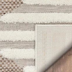 Bellagio Luna Tribal Moroccan Trellis Beige 5 ft. 3 in. x 7 ft. 3 in. High-Low Flat-Weave Area Rug by Well Woven -Linon Home Decor Sales beige well woven area rugs bg 52 5 66 1000