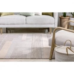 Harlow Briar Beige 7 ft. 10 in. x 9 ft. 10 in. Tribal Geometric Abstract Looped Pile Area Rug by Well Woven -Linon Home Decor Sales beige well woven area rugs har 12 7 1f 1000