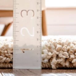 Juni Latham Scandinavian Geometric Beige 5 ft. 3 in. x 7 ft. 3 in. Nordic Thick Area Rug by Well Woven -Linon Home Decor Sales beige well woven area rugs ju 62 5 1f 1000