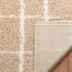 Juni Latham Scandinavian Geometric Beige 5 ft. 3 in. x 7 ft. 3 in. Nordic Thick Area Rug by Well Woven -Linon Home Decor Sales beige well woven area rugs ju 62 5 fa 1000