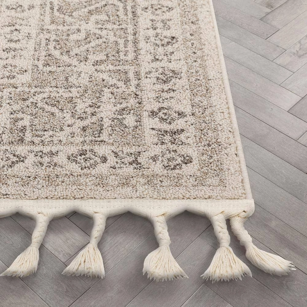 Loop-De-Loop Carina Beige Tribal Medallion 7 ft. 10 in. x 10 ft. 6 in. Flat-Weave Area Rug by Well Woven 7 Loop-De-Loop Carina Beige Tribal Medallion 7 ft. 10 in. x 10 ft. 6 in. Flat-Weave Area Rug by Well Woven - Image 5
