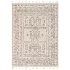 Loop-De-Loop Carina Beige Tribal Medallion 7 ft. 10 in. x 10 ft. 6 in. Flat-Weave Area Rug by Well Woven