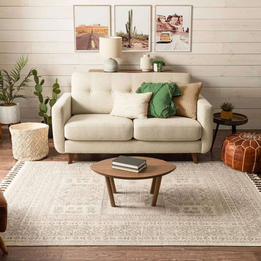 Loop-De-Loop Carina Beige Tribal Medallion 7 ft. 10 in. x 10 ft. 6 in. Flat-Weave Area Rug by Well Woven 10 Loop-De-Loop Carina Beige Tribal Medallion 7 ft. 10 in. x 10 ft. 6 in. Flat-Weave Area Rug by Well Woven - Image 8