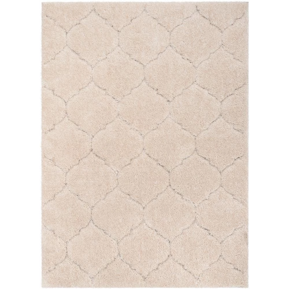 Logan Sandy Lattice Trellis Shag Beige 5 ft. x 7 ft. 3 in. 3D Textured Area Rug by Well Woven 3 Logan Sandy Lattice Trellis Shag Beige 5 ft. x 7 ft. 3 in. 3D Textured Area Rug by Well Woven