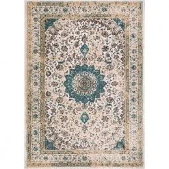Luxbury Mahal Traditional Vintage Persian Oriental Beige 3 ft. 11 in. x 5 ft. 3 in. Area Rug by Well Woven
