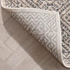 Malaga Lyre Tribal Mosaic Tile-Work Beige 7 ft. 10 in. x 10 ft. 6 in. Distressed High-Low Area Rug by Well Woven -Linon Home Decor Sales beige well woven area rugs mg 192 7 44 1000