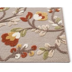 Dorado Neveh Modern Floral Beige Hight-Low Indoor/Outdoor 7 ft. 10 in. x 9 ft. 10 in. Area Rug by Well Woven -Linon Home Decor Sales beige well woven outdoor rugs do 102 7 4f 1000