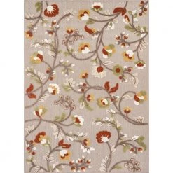 Dorado Neveh Modern Floral Beige Hight-Low Indoor/Outdoor 7 ft. 10 in. x 9 ft. 10 in. Area Rug by Well Woven