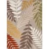 Dorado Mariah Modern Tropical Leaves Beige Hight-Low Indoor/Outdoor 7 ft. 10 in. x 9 ft. 10 in. Area Rug by Well Woven