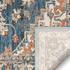 Tikal Ursula Black/Blue Vintage Bohemian Oriental Medallion 7 ft. 10 in. x 9 ft. 10 in. Distressed Area Rug by Well Woven -Linon Home Decor Sales black blue well woven area rugs tk 33 7 4f 1000