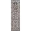 Rodeo Salida Black Grey 2 ft. 3 in. x 7 ft. 3 in. Vintage Oriental Botanical Border Runner Area Rug by Well Woven