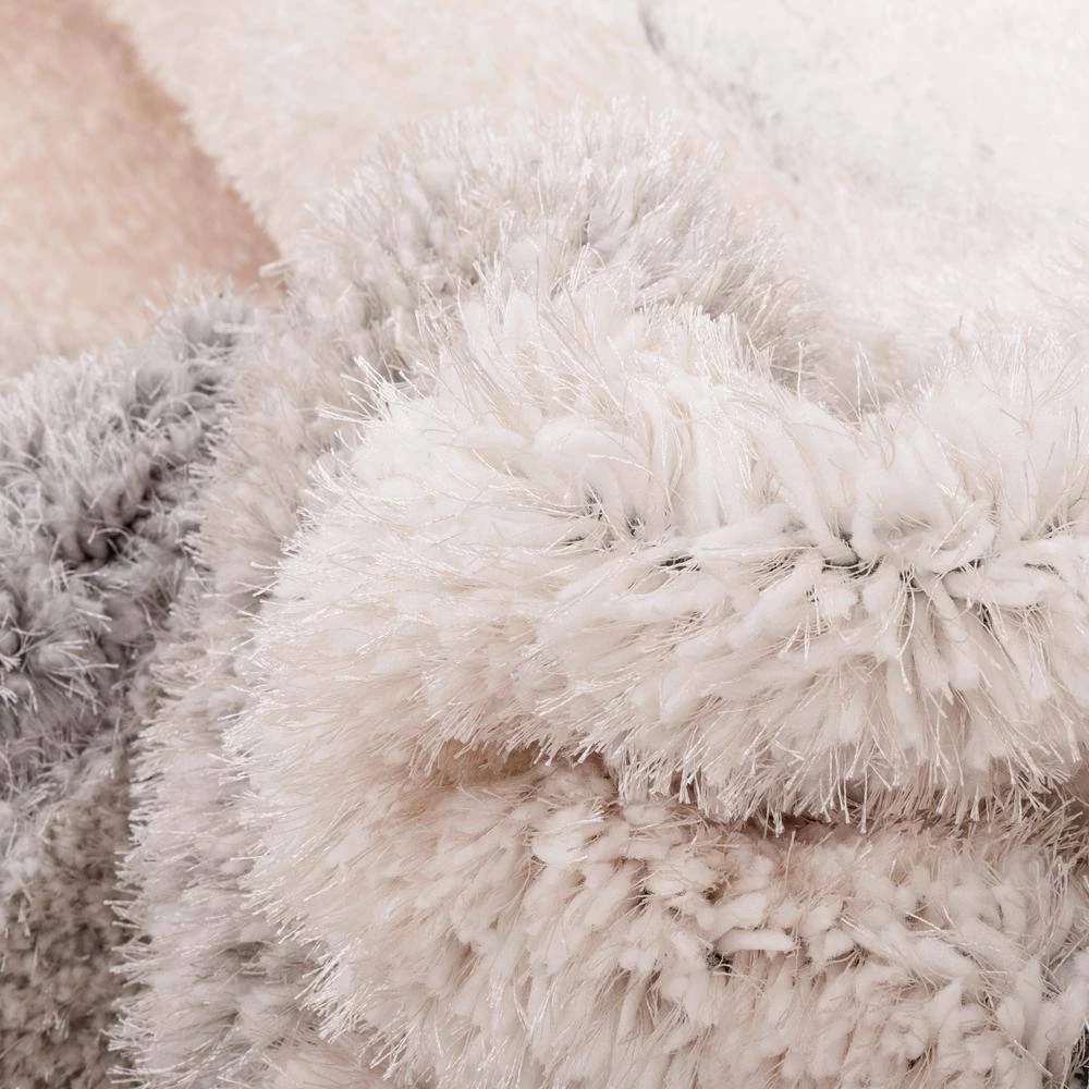 Logan Lowry Abstract Waves Shag Black Ivory 7 ft. 5 in. x 9 ft. 10 in. 3D Textured Area Rug by Well Woven 6 Logan Lowry Abstract Waves Shag Black Ivory 7 ft. 5 in. x 9 ft. 10 in. 3D Textured Area Rug by Well Woven - Image 4