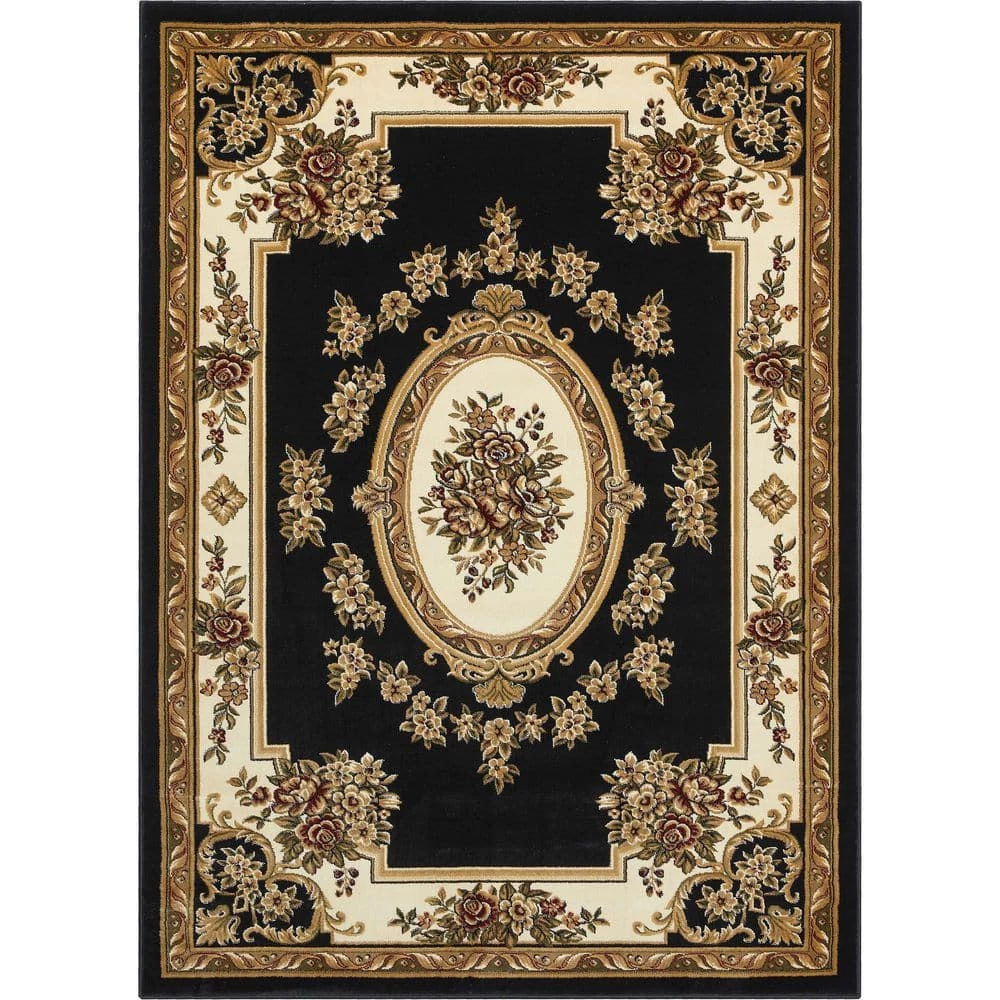 Timeless Le Petit Palais Black 5 ft. x 7 ft. Traditional Area Rug by Well Woven 3 Timeless Le Petit Palais Black 5 ft. x 7 ft. Traditional Area Rug by Well Woven