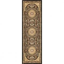 Timeless Aviva 2 ft. 3 in. x 7 ft. 3 in. Traditional Oriental French Country Black Runner Rug by Well Woven