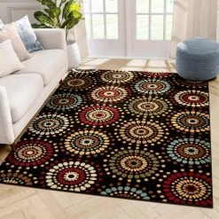 Barclay Orchid Fields Black 4 ft. x 5 ft. Contemporary Suzani Area Rug by Well Woven -Linon Home Decor Sales black well woven area rugs 547634 c3 1000