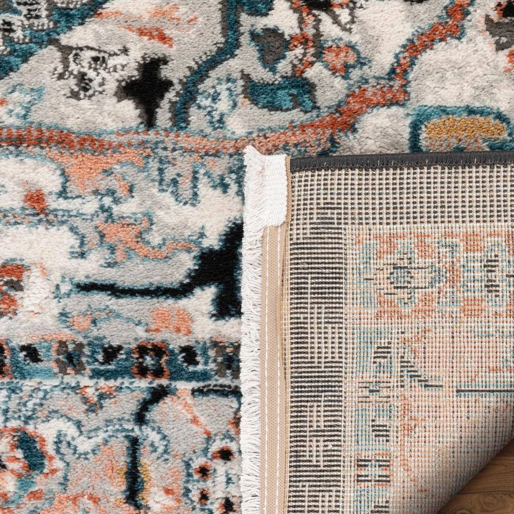 Indira Minos Black Vintage Bohemian Oriental Floral 5 ft. 3 in. x 7 ft. 3 in. Textured Area Rug by Well Woven 8 Indira Minos Black Vintage Bohemian Oriental Floral 5 ft. 3 in. x 7 ft. 3 in. Textured Area Rug by Well Woven - Image 6