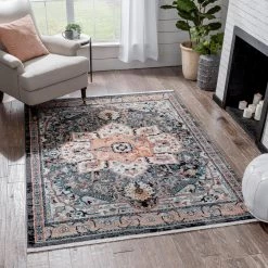 Indira Minos Black Vintage Bohemian Oriental Floral 5 ft. 3 in. x 7 ft. 3 in. Textured Area Rug by Well Woven 12 Indira Minos Black Vintage Bohemian Oriental Floral 5 ft. 3 in. x 7 ft. 3 in. Textured Area Rug by Well Woven -Linon Home Decor Sales black well woven area rugs ind 83 5 c3 1000