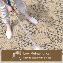 Medusa Vidar Blue Beige Trellis Diamond Pattern 7 ft. 10 in. x 9 ft. 10 in. Indoor/Outdoor Area Rug by Well Woven -Linon Home Decor Sales blue beige well woven outdoor rugs med 44 7 4f 1000