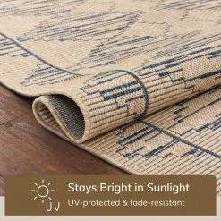 Medusa Vidar Blue Beige Trellis Diamond Pattern 7 ft. 10 in. x 9 ft. 10 in. Indoor/Outdoor Area Rug by Well Woven -Linon Home Decor Sales blue beige well woven outdoor rugs med 44 7 fa 1000