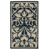 Kobe Damask Blue and Bone 4 ft. 4 in. x 7 ft. 3 in. Area Rug by Linon Home Decor