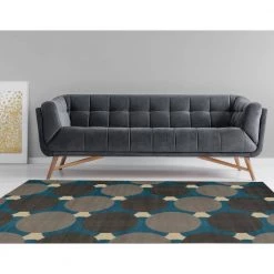 Kobe Jasper Blue and Grey 4 ft. 4 in. x 7 ft. 3 in. Area Rug by Linon Home Decor -Linon Home Decor Sales blue grey linon home decor area rugs thdr03994 31 1000