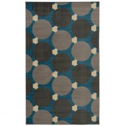 Kobe Jasper Blue and Grey 6 ft. 5 in. x 9 ft. 3 in. Area Rug by Linon Home Decor