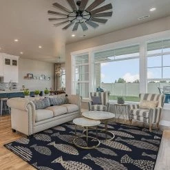 Lisbon DelMar Blue Ivory 8 ft. x 10 ft. Area Rug by Linon Home Decor -Linon Home Decor Sales blue ivory linon home decor area rugs thd03142 31 1000