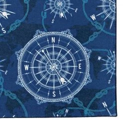 Washable Nautical Blue/Ivory 5 ft. x 7 ft. Rectangle Abstract Area Rug by Linon Home Decor -Linon Home Decor Sales blue ivory linon home decor area rugs thd03355 c3 1000