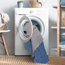 Washable Liam Blue/Ivory 5 ft. x 7 ft. Abstract Rectangle Area Rug by Linon Home Decor -Linon Home Decor Sales blue ivory linon home decor area rugs thd03407 44 1000