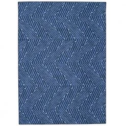 Washable Liam Blue/Ivory 5 ft. x 7 ft. Abstract Rectangle Area Rug by Linon Home Decor