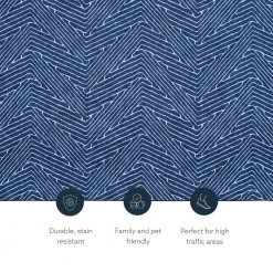 Washable Liam Blue/Ivory 2 ft. x 8 ft. by Linon Home Decor -Linon Home Decor Sales blue ivory linon home decor area rugs thdr03923 4f 1000