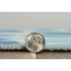 Lakeland Blue and Ivory 7 ft. W x 9 ft. L Washable Polyester Indoor/Outdoor Area Rug by Linon Home Decor -Linon Home Decor Sales blue ivory linon home decor outdoor rugs thdr04054 1f 1000