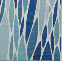 Pompas Blue and Ivory 7 ft. W x 9 ft. L Washable Polyester Indoor/Outdoor Area Rug by Linon Home Decor -Linon Home Decor Sales blue ivory linon home decor outdoor rugs thdr04058 c3 1000