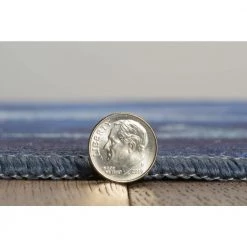 Betta Blue and Light Blue 7 ft. W x 9 ft. L Washable Polyester Indoor/Outdoor Area Rug by Linon Home Decor -Linon Home Decor Sales blue light blue linon home decor outdoor rugs thdr04010 4f 1000