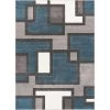 Ruby Imagination Squares 9 ft. x 13 ft. Modern Geometric Blue Area Rug by Well Woven -Linon Home Decor Sales blue well woven area rugs 600968 64 1000