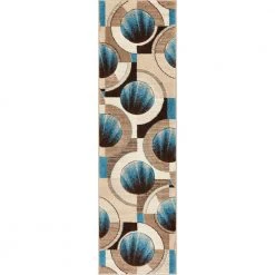 Ruby Yolo 2 ft. x 7 ft. Runner Modern Geometric Shapes Blue Runner Rug by Well Woven