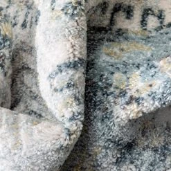 Farah Novalie Blue 7 ft. 10 in. x 9 ft. 10 in. Vintage Patchwork Botanical Border Area Rug by Well Woven -Linon Home Decor Sales blue well woven area rugs fa 54 7 1f 1000