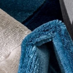 Good Vibes Helena Blue Modern Geometric Shapes 7 ft. 10 in. x 9 ft. 10 in. Area Rug by Well Woven -Linon Home Decor Sales blue well woven area rugs gv 34 7 4f 1000