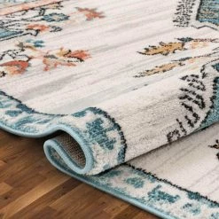 Indira Manor Blue Vintage Bohemian Medallion Oriental 7 ft. 10 in. x 9 ft. 10 in. Textured Area Rug by Well Woven -Linon Home Decor Sales blue well woven area rugs ind 56 7 76 1000