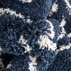 Juni Kari Scandinavian Moroccan Lattice Blue 7 ft. 10 in. x 9 ft. 10 in. Nordic Thick Area Rug by Well Woven -Linon Home Decor Sales blue well woven area rugs ju 24 7 4f 1000