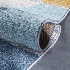 Mystic Maddox Modern Geometric Blue 3 ft. 11 in. x 5 ft. 3 in. Area Rug by Well Woven -Linon Home Decor Sales blue well woven area rugs mc 274 4 fa 1000